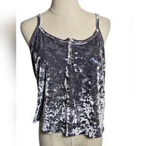 PINK Victoria's Secret Gray Y2K Velvet Logo Camisole
